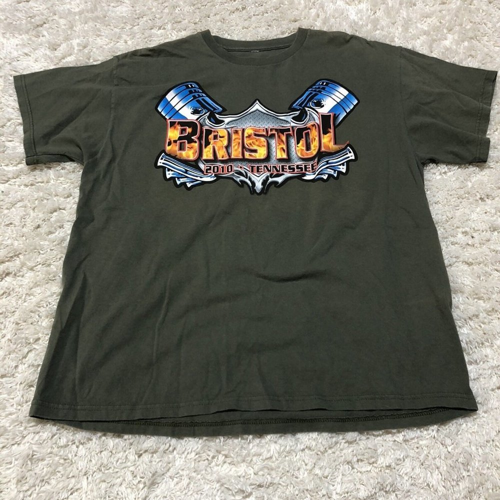 2010 Bristol Motor Speedway NASCAR Mens T Shirt XL Tennesse Racing Black Race